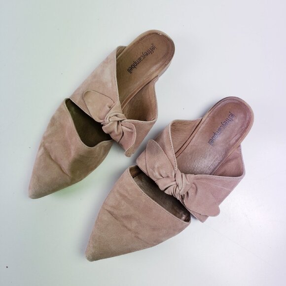 Jeffrey Campbell Charlin Womens Pointed Toe Mule Bow Flat Pink Suede Size 9 - Picture 2 of 11